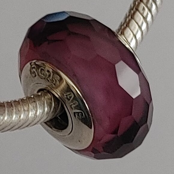 PANDORA Murano Glass Charm Deep Purple Plum Authentic RETIRED - Picture 1 of 6
